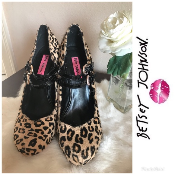 Betsey Johnson REAL FUR Tease-P Leopard Heels - Picture 5 of 9